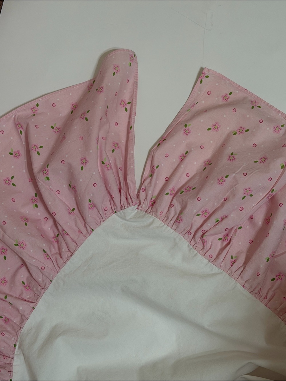 CARTER’S Girls Cotton Crib Skirt Pink Flower Print White Polka Dots - Picture 7 of 7